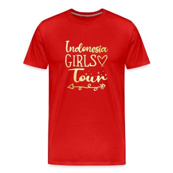 Tournée des filles en Indonésie - T-shirt bio Premium Homme - rouge - Devant - Damien (186cm)