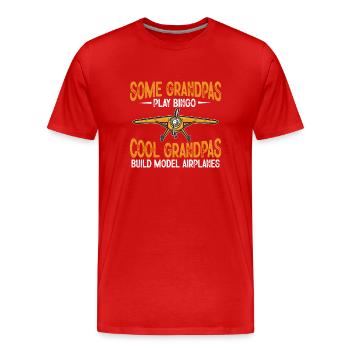 Modèle d’avion télécommandé - T-shirt bio Premium Homme - rouge - Devant - Damien (186cm)