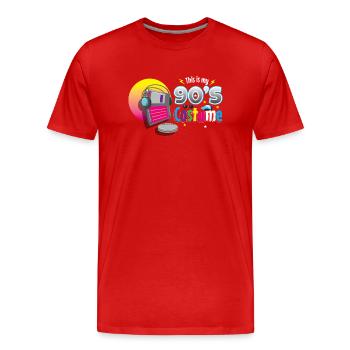 This Is My 90s Costume - Männer Premium Bio T-Shirt - Rot - Vorne - Damien (186cm)