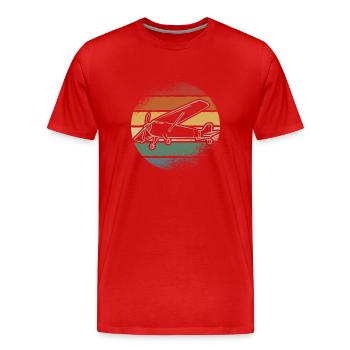 Modèle d’avion télécommandé - T-shirt bio Premium Homme - rouge - Devant - Damien (186cm)