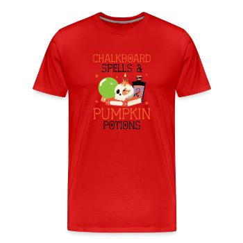 Table Magic & Pumpkin Potions Halloween - Men's Premium Organic T-Shirt - red - Front - Damien (186cm)