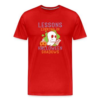 Lektionen, die in Halloween-Schatten lauern Hallow - Männer Premium Bio T-Shirt - Rot - Vorne - Damien (186cm)