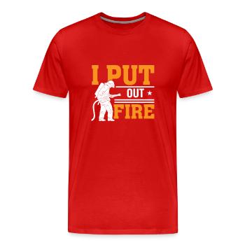 Ich Lösche Das Feuer - Männer Premium Bio T-Shirt - Rot - Vorne - Damien (186cm)