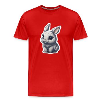 Hase Kaninchen Häschen Bunny Schlappohr - Männer Premium Bio T-Shirt - Rot - Vorne - Damien (186cm)