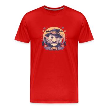 Sorcière Helloween Sorcières Tenue Sorcières Sorcières - T-shirt bio Premium Homme - rouge - Devant - Damien (186cm)