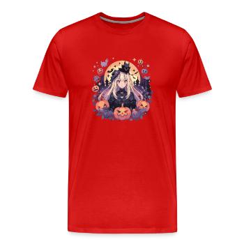 Sorcière Helloween Sorcières Tenue Sorcières Sorcières - T-shirt bio Premium Homme - rouge - Devant - Damien (186cm)