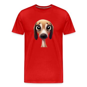 Pose gracieuse de lévrier - T-shirt bio Premium Homme - rouge - Devant - Damien (186cm)