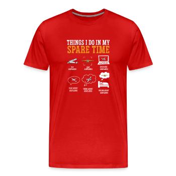 Remote Controlled Airplane Model Airplane - Men's Premium Organic T-Shirt - red - Front - Damien (186cm)