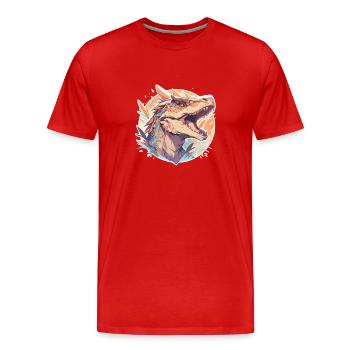 Dinosaurier Trex Dinos Dinosaurus Dino Baby - Männer Premium Bio T-Shirt - Rot - Vorne - Damien (186cm)