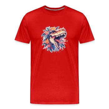 Dinosaurier Trex Dinos Dinosaurus Dino Baby - Männer Premium Bio T-Shirt - Rot - Vorne - Damien (186cm)