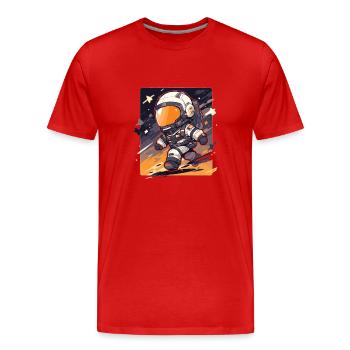 Astronaute Astro Astronautes Space Cosmos - T-shirt bio Premium Homme - rouge - Devant - Damien (186cm)