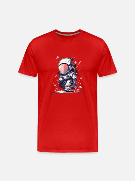 Astronaut Astro Astronauts Space Cosmos - Men's Premium Organic T-Shirt - red