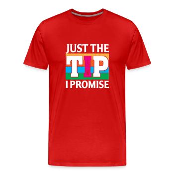 Nur Der Tipp Den Ich Verspreche - Männer Premium Bio T-Shirt - Rot - Vorne - Damien (186cm)