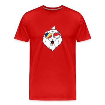 Seychelles - Men's Premium Organic T-Shirt - red - Front - Damien (186cm)