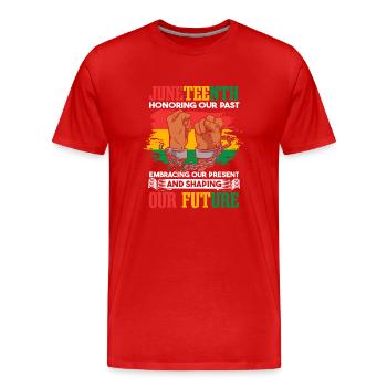 Juneteenth Honoring Our Past - Men's Premium Organic T-Shirt - red - Front - Damien (186cm)