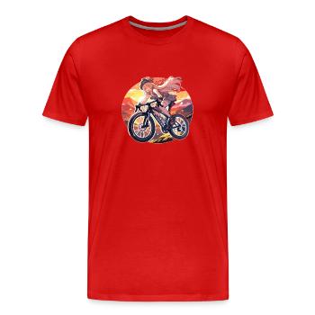 Gravel Bike Gravel Bikes Gravel Girls - Men's Premium Organic T-Shirt - red - Front - Damien (186cm)