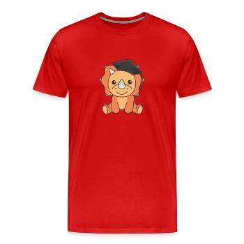 Enfants de la maternelle cloué Triceratops Graduation - T-shirt bio Premium Homme - rouge - Devant - Damien (186cm)