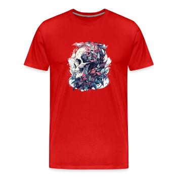 Totenkopf - Männer Premium Bio T-Shirt - Rot - Vorne - Damien (186cm)