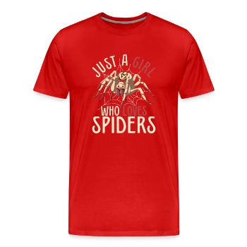 Arachnide Tierliebhaber Mädchen Geschenk Spinne - Männer Premium Bio T-Shirt - Rot - Vorne - Damien (186cm)