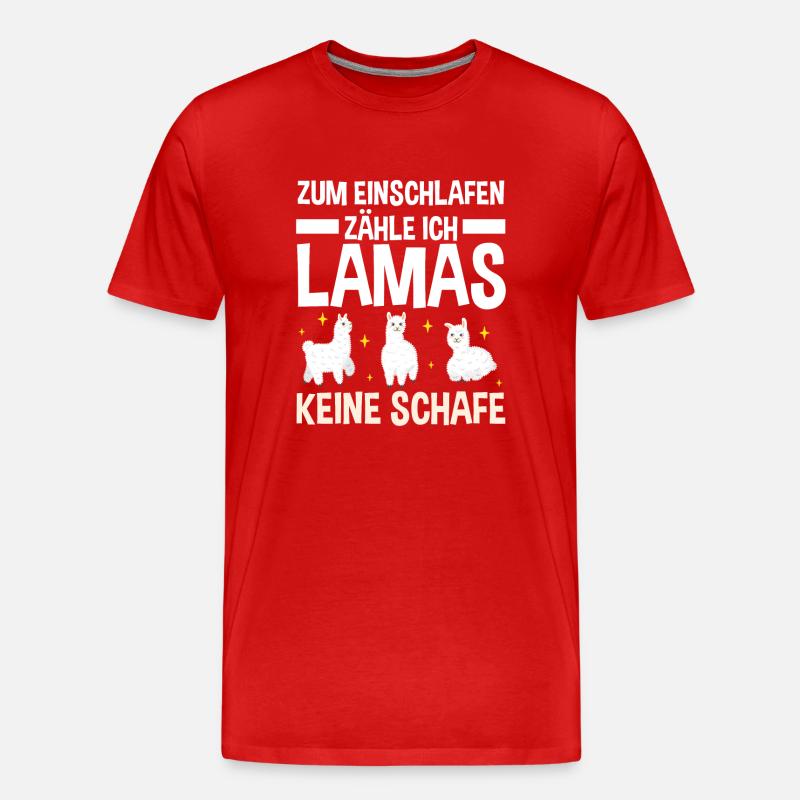 Lama - Männer Premium Bio T-Shirt - Rot