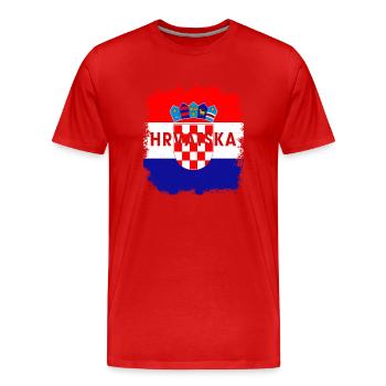 Croatie Croates Origine Lieu de naissance Drapeau - T-shirt bio Premium Homme - rouge - Devant - Damien (186cm)