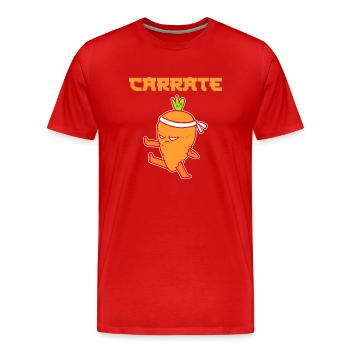 Karotten Wortspiel Vegetarier - Männer Premium Bio T-Shirt - Rot - Vorne - Damien (186cm)