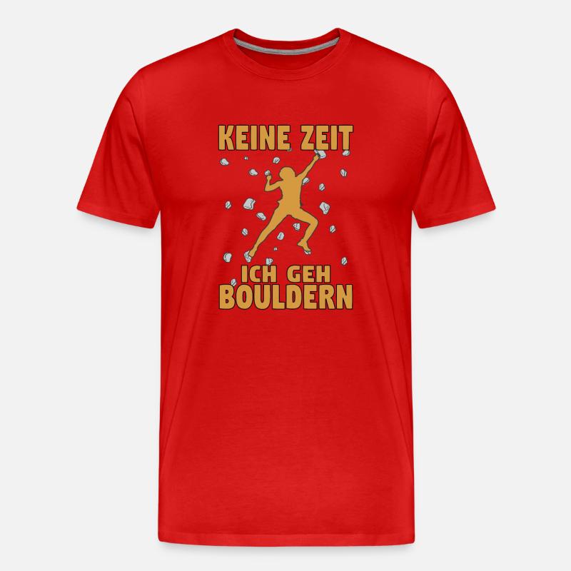 Bouldern Boulder Klettern Boulderer Bouldering - Männer Premium Bio T-Shirt - Rot