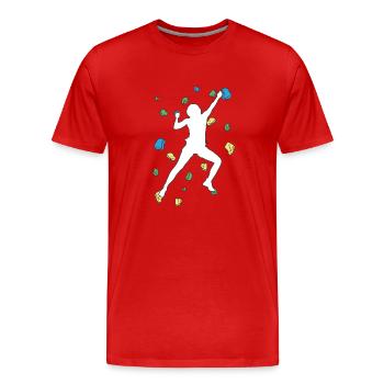 Bloc Bloc Escalade Bloc Bloc - T-shirt bio Premium Homme - rouge - Devant - Damien (186cm)