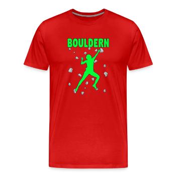 Bloc Bloc Escalade Bloc Bloc - T-shirt bio Premium Homme - rouge - Devant - Damien (186cm)