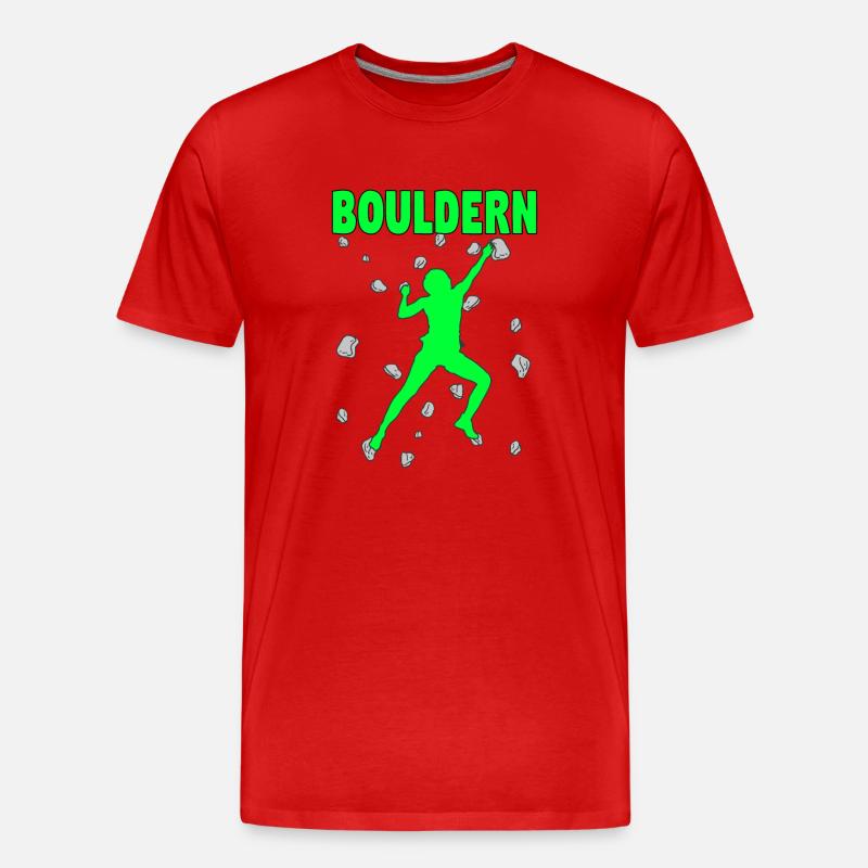 Bouldern Boulder Klettern Boulderer Bouldering - Männer Premium Bio T-Shirt - Rot