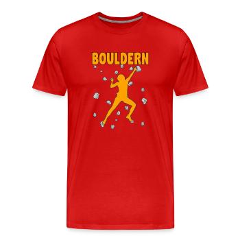 Bloc Bloc Escalade Bloc Bloc - T-shirt bio Premium Homme - rouge - Devant - Damien (186cm)