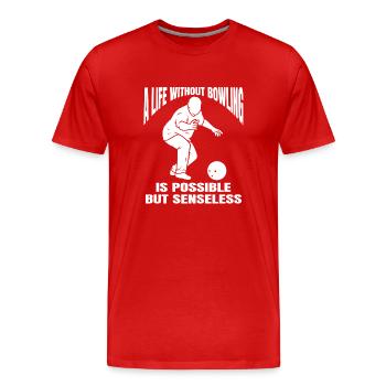 Bowling Club Bowling Skittles Bowler Skittles Club - Men's Premium Organic T-Shirt - red - Front - Damien (186cm)