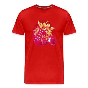 Fruits d’été Fruits rouges Cadeau Fraise - T-shirt bio Premium Homme - rouge - Devant - Damien (186cm)