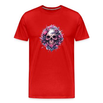 Totenkopf - Männer Premium Bio T-Shirt - Rot - Vorne - Damien (186cm)