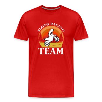 Sloth Racing Team - Men's Premium Organic T-Shirt - red - Front - Damien (186cm)