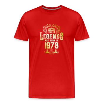 1978 Legends Birthday - Men's Premium Organic T-Shirt - red - Front - Damien (186cm)