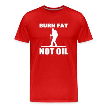 Lustige Wanderer - Männer Premium Bio T-Shirt - Rot - Vorne - Damien (186cm)