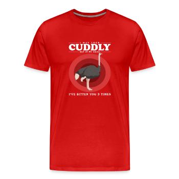 Ostrich Bird Ostrich Lover Ostriches Gift - Men's Premium Organic T-Shirt - red - Front - Damien (186cm)