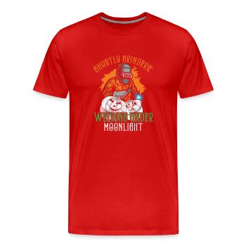 Broyeurs fantomatiques: soudure au clair de lune - T-shirt bio Premium Homme - rouge - Devant - Damien (186cm)
