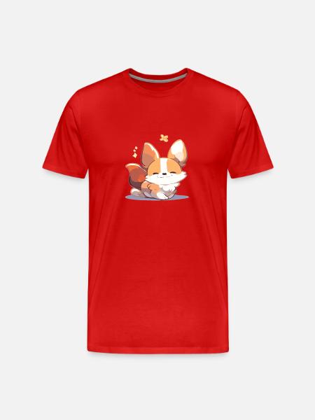 Corgi Dog - Men's Premium Organic T-Shirt - red