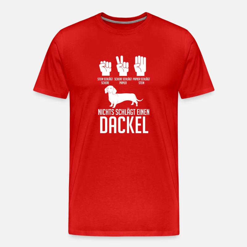 Hund Dackel - Männer Premium Bio T-Shirt - Rot