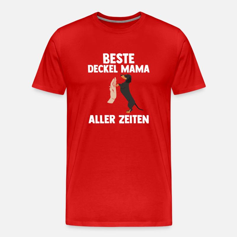 Hund Mutter Mama Dackel - Männer Premium Bio T-Shirt - Rot