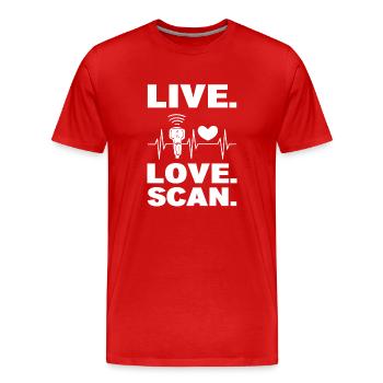 Live Love Scan Röntgentechniker - Männer Premium Bio T-Shirt - Rot - Vorne - Damien (186cm)