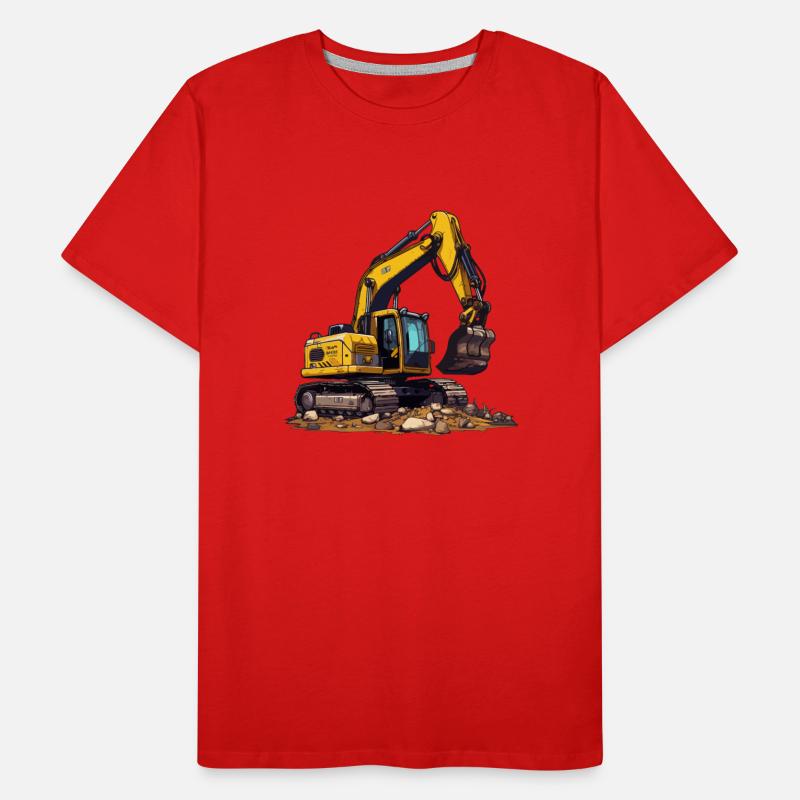 Realistic Comic Excavator Men's Premium Organic T-Shirt