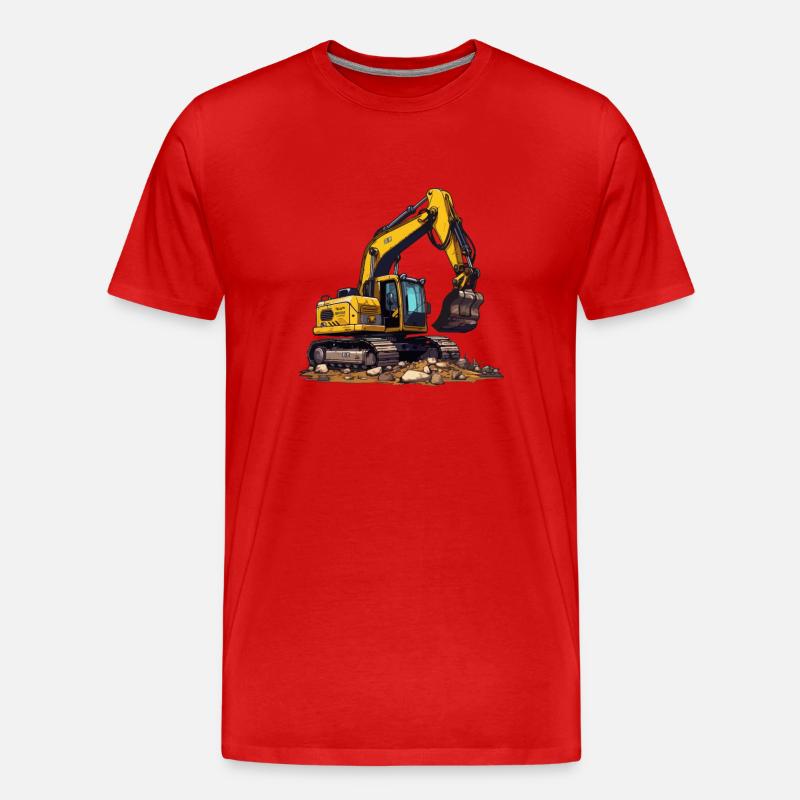 Realistischer Comic Bagger - Männer Premium Bio T-Shirt - Rot