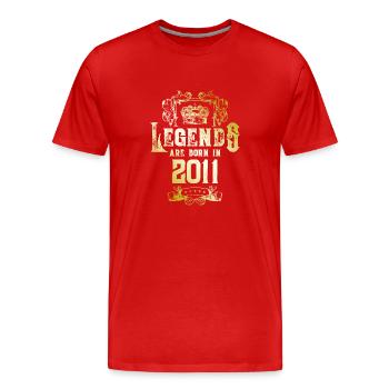 2011 Legends Birthday - Men's Premium Organic T-Shirt - red - Front - Damien (186cm)