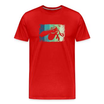 Ballettschuhe Vintage Frau Ballerina - Männer Premium Bio T-Shirt - Rot - Vorne - Damien (186cm)