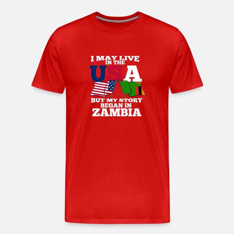 Sambia - Männer Premium Bio T-Shirt - Rot