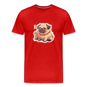 Carlin Carlin Chien Pug Cadeaux Carlin Amoureux du Carlin - T-shirt bio Premium Homme - rouge - Devant - Damien (186cm)