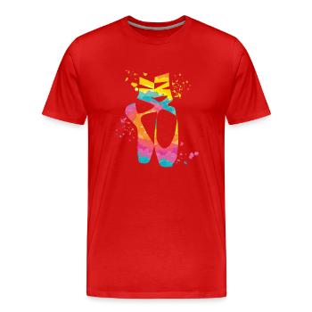 Ballettschuhe Tänzerin Frau Ballerina - Männer Premium Bio T-Shirt - Rot - Vorne - Damien (186cm)